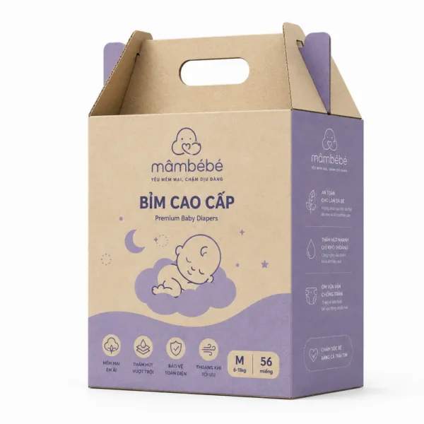 Hộp Carton Sóng Khóa Đáy Đựng Tã Em Bé