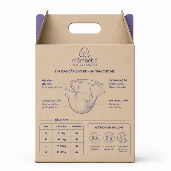 Hộp Carton Sóng Khóa Đáy Đựng Tã Em Bé
