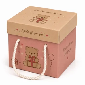 Hộp Carton Sóng Nắp Rời Đựng Gấu Bông