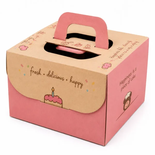 Hộp Đựng Bánh Carton Sóng Khóa Đáy
