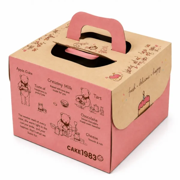 Hộp Đựng Bánh Carton Sóng Khóa Đáy