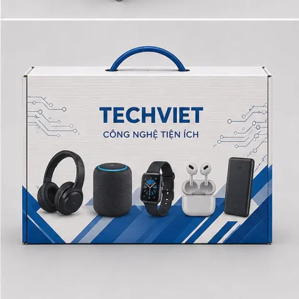 Hộp Carton Nắp Gài Có Quai Đựng Phụ Kiện Công Nghệ