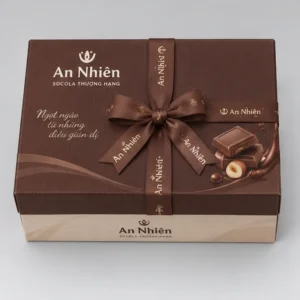 Hộp Carton Nắp Gài Thắt Nơ Đựng Socola