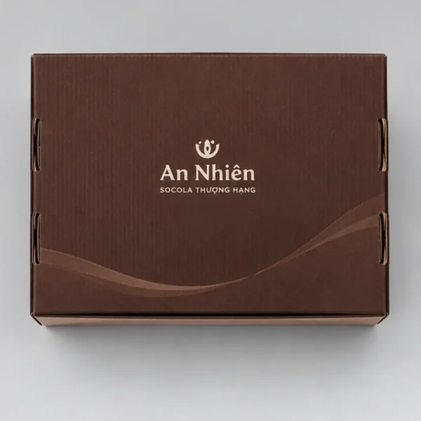 Hộp Carton Nắp Gài Thắt Nơ Đựng Socola