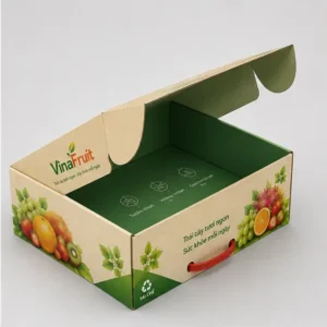 Hộp Carton Nắp Gài Có Quai Đựng Trái Cây