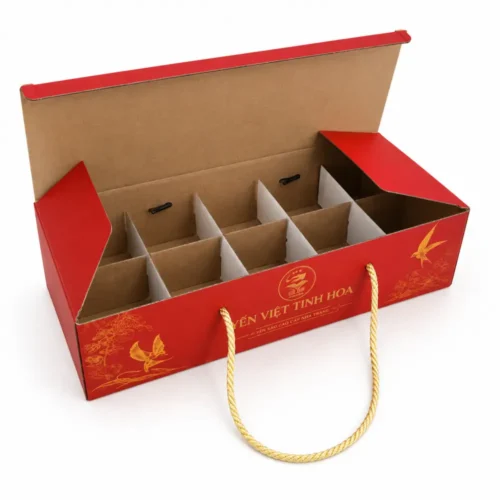 Hộp Carton Sóng Khóa Đáy Đựng Yến Sào