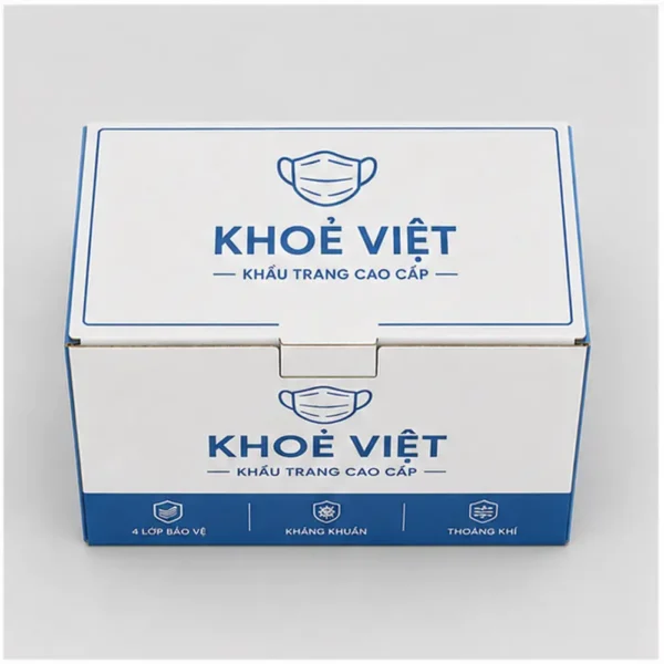Hộp Carton Sóng Nắp Gài Đựng Khẩu Trang