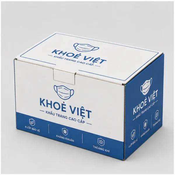 Hộp Carton Sóng Nắp Gài Đựng Khẩu Trang
