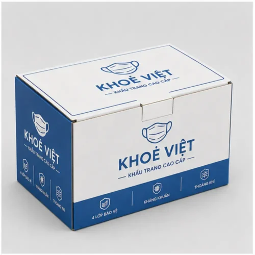Hộp Carton Sóng Nắp Gài Đựng Khẩu Trang
