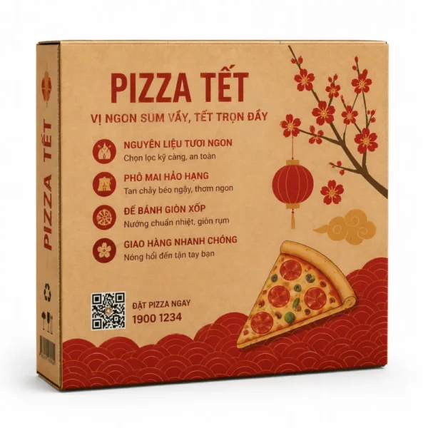 Hộp Nắp Gài Đựng Bánh Pizza