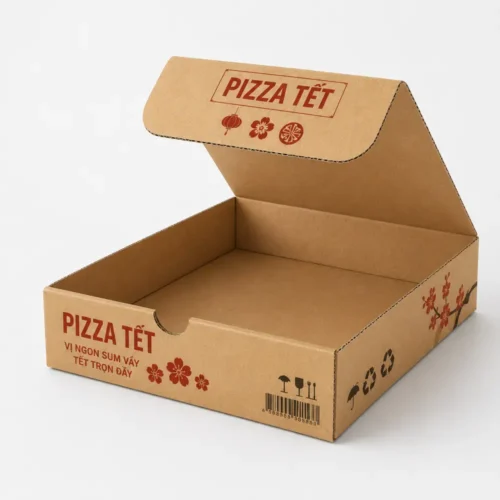 Hộp Nắp Gài Đựng Bánh Pizza